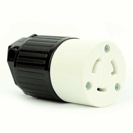 Superior Electric Locking Receptacle, L5-20R, 20 A, 125V AC, Screw Terminals, Black, White YGA018F